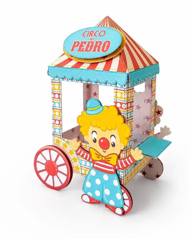 Carrinho de Pipoca com Palhacinho - Circo Clássico, foto do produto